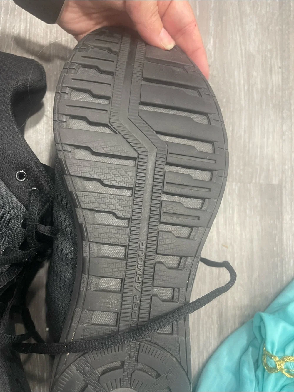Under Armour Black and Dark Gray Knit Training Sneakers